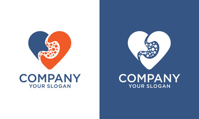 Abstract graphic illustration of gut care logo design concept - obrazy, fototapety, plakaty