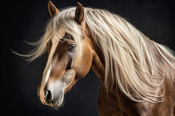 Obraz na płótnie Canvas Portrait of horse with long mane
