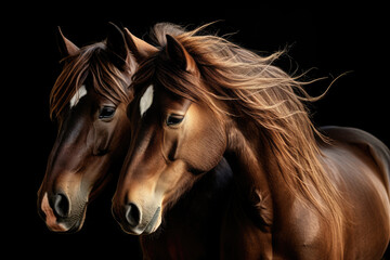 Portrait of horse with long mane