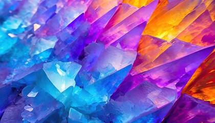 Abstract texture of colorful bright ice crystals.