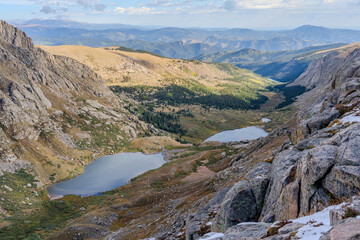 Chicago Lakes overlook in the Mount Evans/Mount Blue Sky Wilderness in Colorado on a sunny...