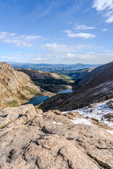Chicago Lakes overlook in the Mount Evans/Mount Blue Sky Wilderness in Colorado on a sunny fall/winter day