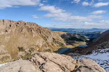 Chicago Lakes overlook in the Mount Evans/Mount Blue Sky Wilderness in Colorado on a sunny fall/winter day