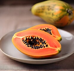 papaya fruit on a plate