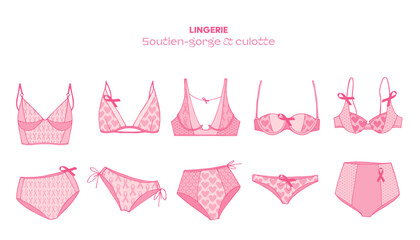 Lingerie de couleur rose pour la prévention du cancer du sein - obrazy, fototapety, plakaty