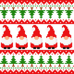 seamless pattern with christmas. tribal pattern. local fabric pattern. pixel pattern. cross stitch