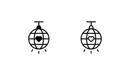 Disco Ball icon design with white background stock illustration