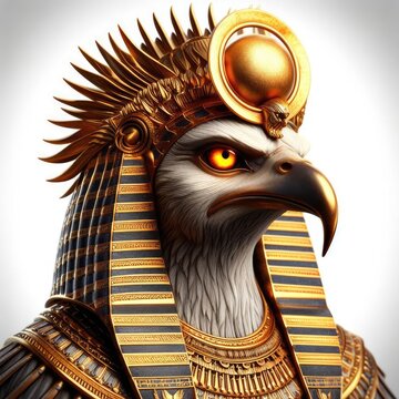 egyptian god of sun Amun ra illustration background