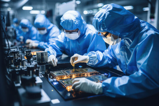 Engineers assemble the semiconductor - the symbol of National Technology Day