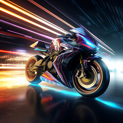 A Powerful Motorcycle in the Racing Colorful Bike Future