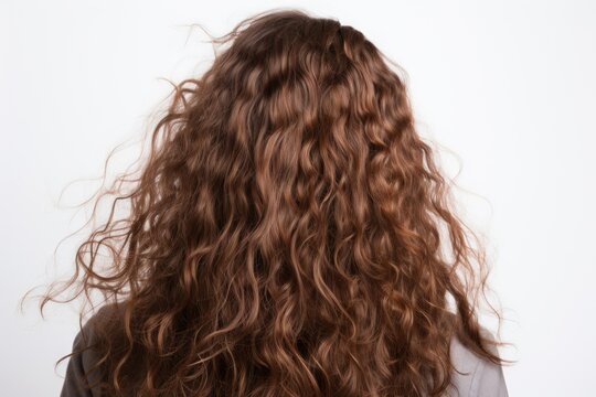 Dry, Damaged Brown Hair On White Background.