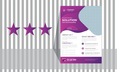 Attractive shapes & colors corporate brand business flyer design concept. best quality business leaflet, modern flier