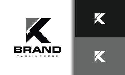 letter K key lock logo