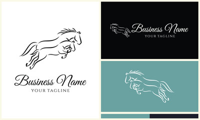 horse and foal logo template