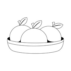 Vector Chinese new year Mandarin Orange Art Deco Illustration Isolated