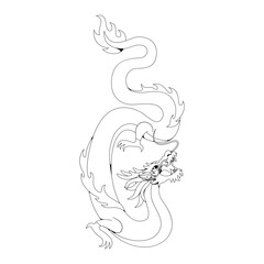 Vector Chinese Traditional Dragon Illustration Isolated