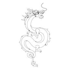 Vector Chinese Traditional Dragon Illustration Isolated