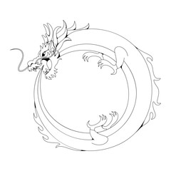 Vector Chinese Traditional Dragon Illustration Isolated
