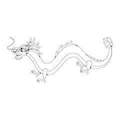 Vector Chinese Traditional Dragon Illustration Isolated