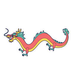 Vector Chinese Traditional Dragon Illustration Isolated