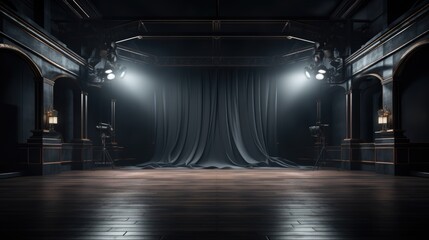 studio background. black background with white lighting