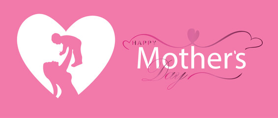 Happy Mother's Day. banner, Greeting card, poster