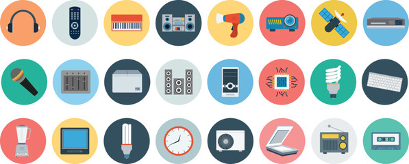 Vector icon pack free download. Electronics vector icons 