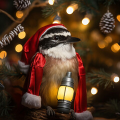 Various Christmas images, including Santa Claus, Christmas trees, illustrations of families together and animals in Christmas clothes.