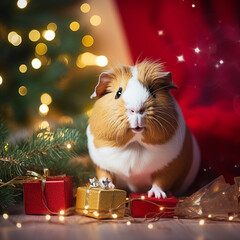 Various Christmas images, including Santa Claus, Christmas trees, illustrations of families together and animals in Christmas clothes.