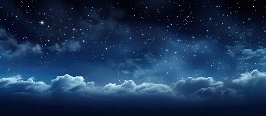 Starry sky with clouds at night - obrazy, fototapety, plakaty