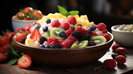 a bowl fruits