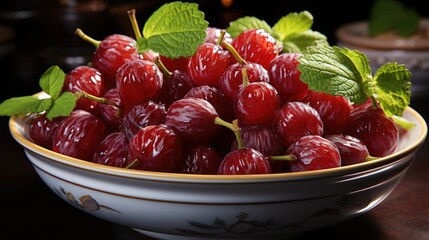 a bowl cherries