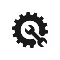 Gear and wrench. Setup, settings icon design isolated on white background. Vector illustration