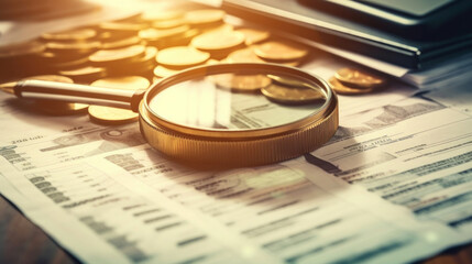 Business audit stock financial finance management on analysis data strategy concept. - obrazy, fototapety, plakaty