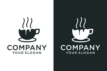 latte coffee cup, coffee shop, cafe logo design inspiration vector