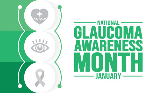 January is Glaucoma Awareness Month background template. Holiday concept. background, banner, placard, card, and poster design template with text inscription and standard color. vector illustration.
