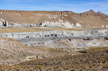 Traveling the famous Ruta40 in the scenic Argentinian highlands - fantastic views while driving through colorful and remarkably shaped mountains and watching wildlife in high altitude in South America