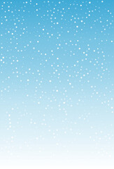 Silver Snowfall Vector Blue Background. Fantasy