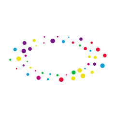 Color Dot Celebrate Vector White Background. Top