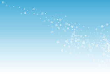 Silver Snowflake Vector Blue Background. Abstract
