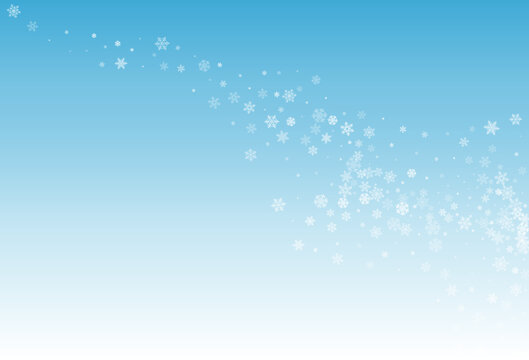 Silver Snowflake Vector Blue Background. Abstract
