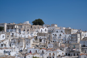 Fototapeta na wymiar View of the old town of Monte Sant Angelo, on the Gargano mountains in the Puglia region of Italy
