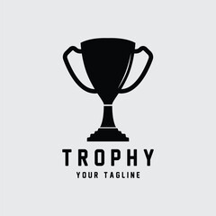 Trophy Logo Design, Award Winner Championship Trophy Vector, Success Brand