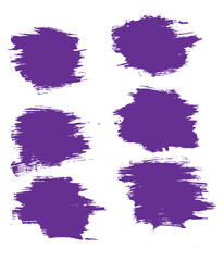 Collection of vector purple color texture brush stroke