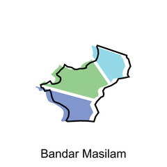 Map City of Bandar Masilam illustration design, World Map International vector template, suitable for your company