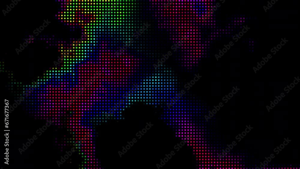 Leinwandbilder animated abstract technology dark background random dots and grid 4k.
