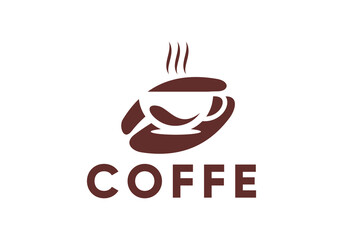 simple modern coffee bean logo design	
