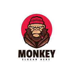 Monkey mascot illustration logo design 