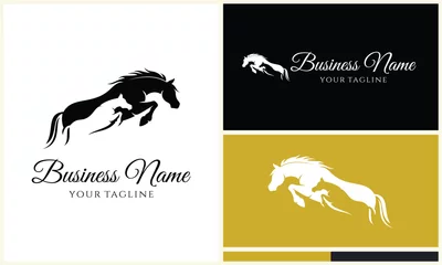 Fotobehang horse and foal logo template © cplcrtn