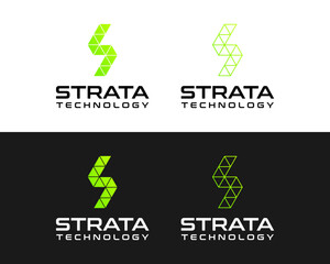 Letter S monogram geometric triangle technology logo design.


